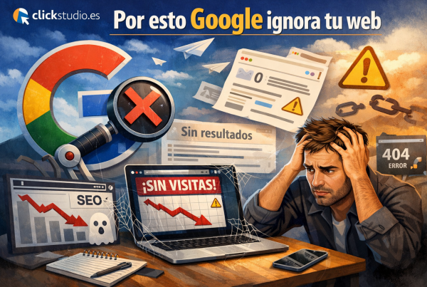 Estrategia de posicionamiento SEO de ClickStudio mostrando el crecimiento de ventas y dominio de mercado para una empresa en Terrassa.